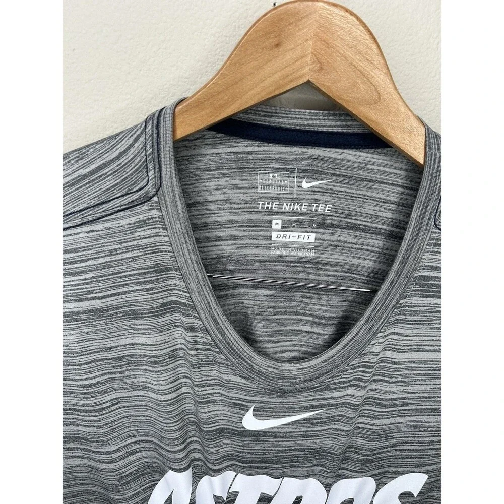 Nike Dri Fit Mens Large Heather Gray Houston Astros Authentic Practice Shirt